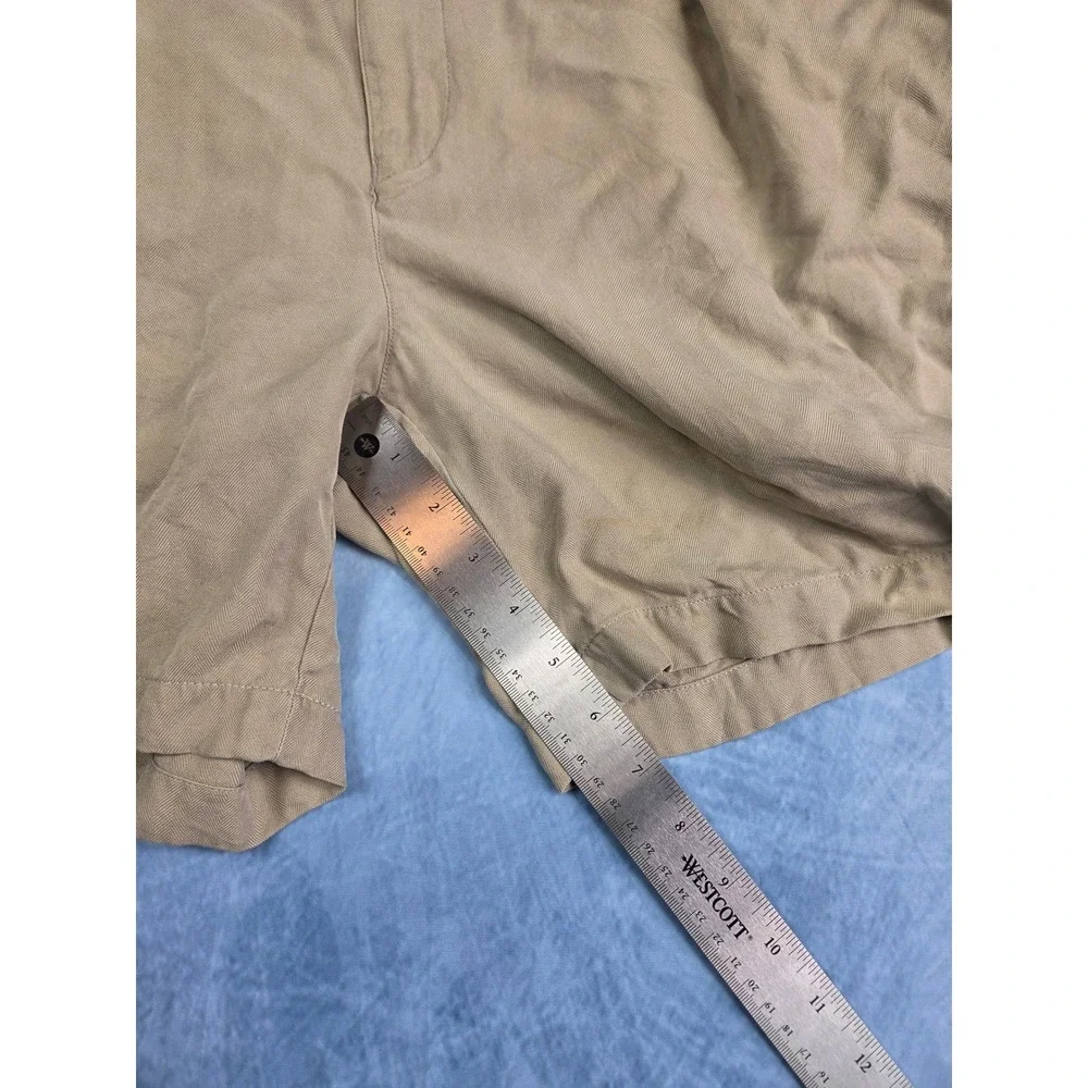 Tommy Bahama Relax Men's Shorts 35 Khaki 100% Silk Pleated Chino